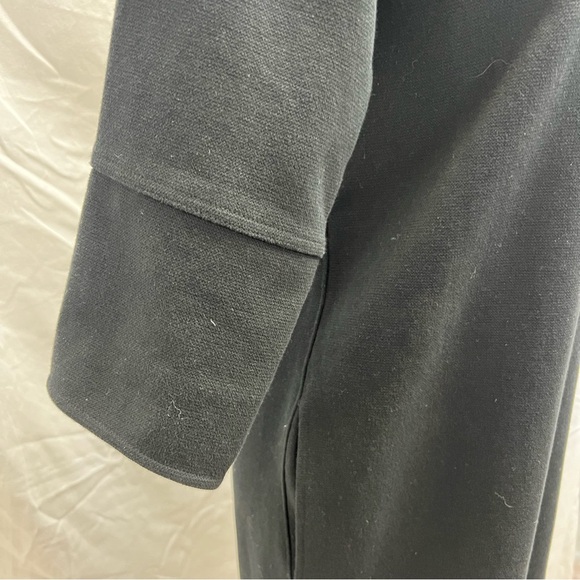 Madewell black shirt dress with zipper detail, pockets and leather trim. - Picture 6 of 13